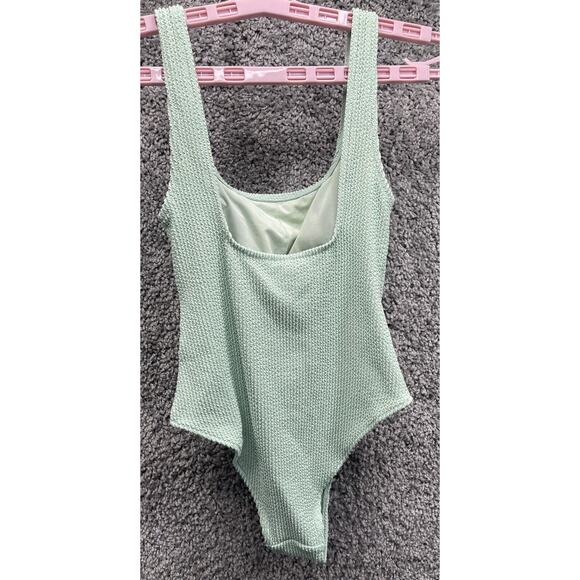 H&M Women’s Bathing Suit Size Xsmall One Piece Light Green Swimming Preloved - Picture 4 of 8